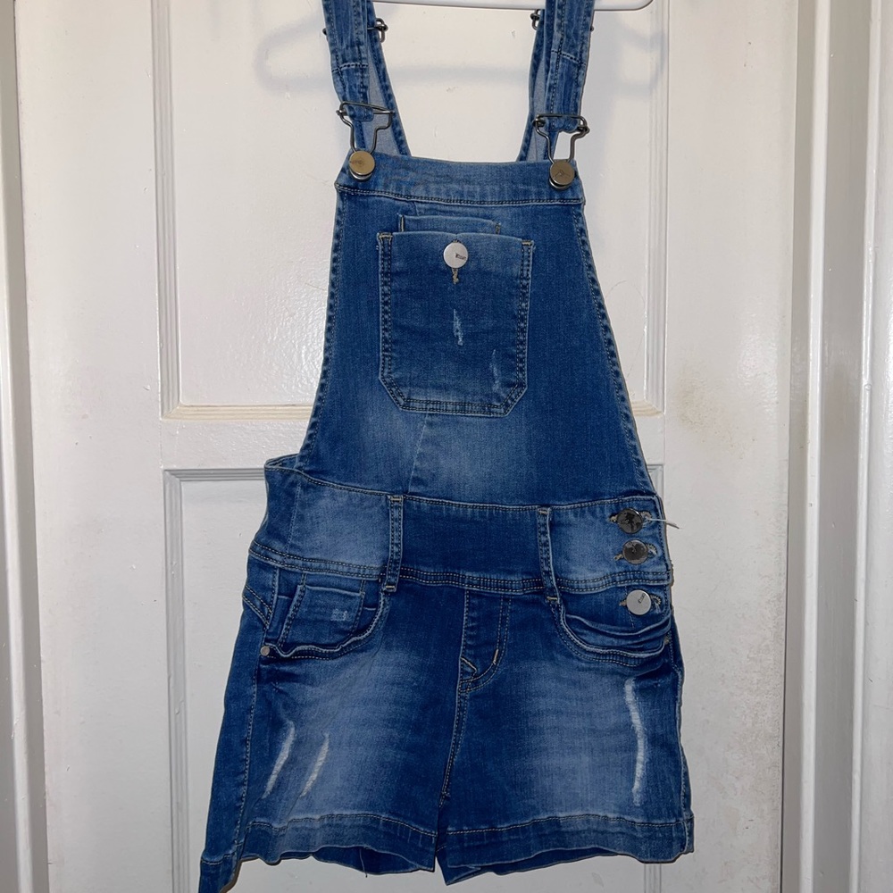 Denim Jean Short Overalls